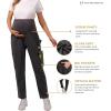 imageMaternity Scrub Jogger Pants for Women Pregnant Doctor Uniform Pant Nurse Scrub w 6 PocketsGrey Open Bottom