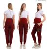 imageMaternity Scrub Jogger Pants for Women Pregnant Doctor Uniform Pant Nurse Scrub w 6 PocketsRed Jogger
