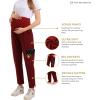 imageMaternity Scrub Jogger Pants for Women Pregnant Doctor Uniform Pant Nurse Scrub w 6 PocketsRed Open Bottom