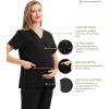imageMaternity Scrubs Shirt for Women Doctor Uniform Short Sleeve Pregnant Nurse Scrub with Large PocketsBlack Shirt