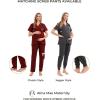 imageMaternity Scrubs Shirt for Women Doctor Uniform Short Sleeve Pregnant Nurse Scrub with Large PocketsBlack Shirt
