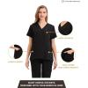 imageMaternity Scrubs Shirt for Women Doctor Uniform Short Sleeve Pregnant Nurse Scrub with Large PocketsBlack Shirt