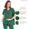 imageMaternity Scrubs Shirt for Women Doctor Uniform Short Sleeve Pregnant Nurse Scrub with Large PocketsGreen Shirt