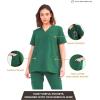 imageMaternity Scrubs Shirt for Women Doctor Uniform Short Sleeve Pregnant Nurse Scrub with Large PocketsGreen Shirt