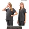 imageMaternity Scrubs Shirt for Women Doctor Uniform Short Sleeve Pregnant Nurse Scrub with Large PocketsGrey Shirt
