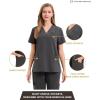 imageMaternity Scrubs Shirt for Women Doctor Uniform Short Sleeve Pregnant Nurse Scrub with Large PocketsGrey Shirt