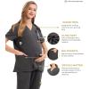 imageMaternity Scrubs Shirt for Women Doctor Uniform Short Sleeve Pregnant Nurse Scrub with Large PocketsGrey Shirt