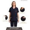imageMaternity Scrubs Shirt for Women Doctor Uniform Short Sleeve Pregnant Nurse Scrub with Large PocketsNavy Shirt