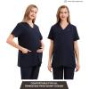 imageMaternity Scrubs Shirt for Women Doctor Uniform Short Sleeve Pregnant Nurse Scrub with Large PocketsNavy Shirt
