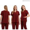 imageMaternity Scrubs Shirt for Women Doctor Uniform Short Sleeve Pregnant Nurse Scrub with Large PocketsRed Shirt