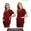 imageMaternity Scrubs Shirt for Women Doctor Uniform Short Sleeve Pregnant Nurse Scrub with Large PocketsRed Shirt
