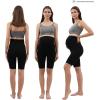 imageMaternity Shorts Pregnant OverBump Pant with Pockets Stretch for Workout YogaBlack