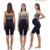 imageMaternity Shorts Pregnant OverBump Pant with Pockets Stretch for Workout YogaNavy