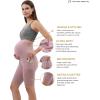 imageMaternity Shorts Pregnant OverBump Pant with Pockets Stretch for Workout YogaPink