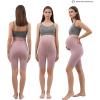 imageMaternity Shorts Pregnant OverBump Pant with Pockets Stretch for Workout YogaPink