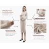 imageMaternity Sweater Dress for Fall Winter Long Sleeve Warm Dress for Work CasualBeige