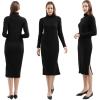 imageMaternity Sweater Dress for Fall Winter Long Sleeve Warm Dress for Work CasualBlack