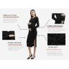imageMaternity Sweater Dress for Fall Winter Long Sleeve Warm Dress for Work CasualVneck Black