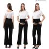 imageMaternity Trouser Style Pants Comfortable Stretch OverBump Women Pregnancy Casual Capris for WorkTrouser Style  Black