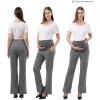 imageMaternity Trouser Style Pants Comfortable Stretch OverBump Women Pregnancy Casual Capris for WorkTrouser Style  Gray