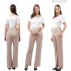 imageMaternity Trouser Style Pants Comfortable Stretch OverBump Women Pregnancy Casual Capris for WorkTrouser Style  Khaki