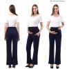 imageMaternity Trouser Style Pants Comfortable Stretch OverBump Women Pregnancy Casual Capris for WorkTrouser Style  Navy