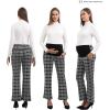 imageMaternity Trouser Style Pants Comfortable Stretch OverBump Women Pregnancy Casual Capris for WorkTrouser Style  Plaid