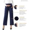 imageMaternity Wide Leg Pants Comfortable Stretch OverBump Women Pregnancy Casual Capris for WorkWide Leg  Navy