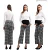 imageMaternity Wide Leg Pants Comfortable Stretch OverBump Women Pregnancy Casual Capris for WorkWide Leg  Plaid