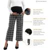 imageMaternity Wide Leg Pants Comfortable Stretch OverBump Women Pregnancy Casual Capris for WorkWide Leg  Plaid