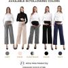 imageMaternity Wide Leg Pants Comfortable Stretch OverBump Women Pregnancy Casual Capris for WorkWide Leg  Plaid