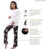 imageWomen Maternity Nursing Pajama Sets Pregnant Lounge SleepwearBlack Floral