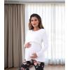 imageWomen Maternity Nursing Pajama Sets Pregnant Lounge SleepwearBlack Floral