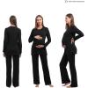 imageWomen Maternity Nursing Pajama Sets Pregnant Lounge SleepwearBlack on Black