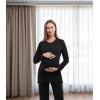 imageWomen Maternity Nursing Pajama Sets Pregnant Lounge SleepwearBlack on Black