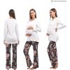 imageWomen Maternity Nursing Pajama Sets Pregnant Lounge SleepwearGrey Floral