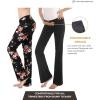 imageWomen Maternity Pajama Pant Stretchy Comfy Wide Soft Palazzo Elastic Pregnancy Lounge Casual PJs2 Pack Black  Black Floral