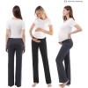 imageWomen Maternity Pajama Pant Stretchy Comfy Wide Soft Palazzo Elastic Pregnancy Lounge Casual PJs2 Pack Black  Dark Grey