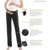 imageWomen Maternity Pajama Pant Stretchy Comfy Wide Soft Palazzo Elastic Pregnancy Lounge Casual PJs2 Pack Black  Dark Grey