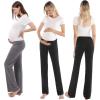 imageWomen Maternity Pajama Pant Stretchy Comfy Wide Soft Palazzo Elastic Pregnancy Lounge Casual PJs2 Pack Black  Grey