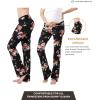 imageWomen Maternity Pajama Pant Stretchy Comfy Wide Soft Palazzo Elastic Pregnancy Lounge Casual PJsBlack Floral