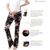 imageWomen Maternity Pajama Pant Stretchy Comfy Wide Soft Palazzo Elastic Pregnancy Lounge Casual PJsBlack Floral