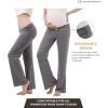 imageWomen Maternity Pajama Pant Stretchy Comfy Wide Soft Palazzo Elastic Pregnancy Lounge Casual PJsGray