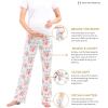 imageWomen Maternity Pajama Pant Stretchy Comfy Wide Soft Palazzo Elastic Pregnancy Lounge Casual PJsPink Floral