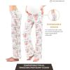 imageWomen Maternity Pajama Pant Stretchy Comfy Wide Soft Palazzo Elastic Pregnancy Lounge Casual PJsPink Floral