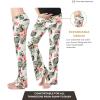 imageWomen Maternity Pajama Pant Stretchy Comfy Wide Soft Palazzo Elastic Pregnancy Lounge Casual PJsWhite Green Leaf