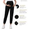 imageWomens Maternity Joggers Pregnant Sweatpants Pants Casual Lounge Over Belly GymBlack