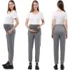 imageWomens Maternity Joggers Pregnant Sweatpants Pants Casual Lounge Over Belly GymGrey