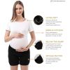 imageWomens Maternity Shorts Lounge Sports Yoga Pregnancy Underbelly Workout PantsBlack