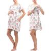 imageLabor and Delivery Gown for Hospital With Pockets Open Back Nursing Pajamas for Women Breastfeeding Maternity NightgownPink Floral